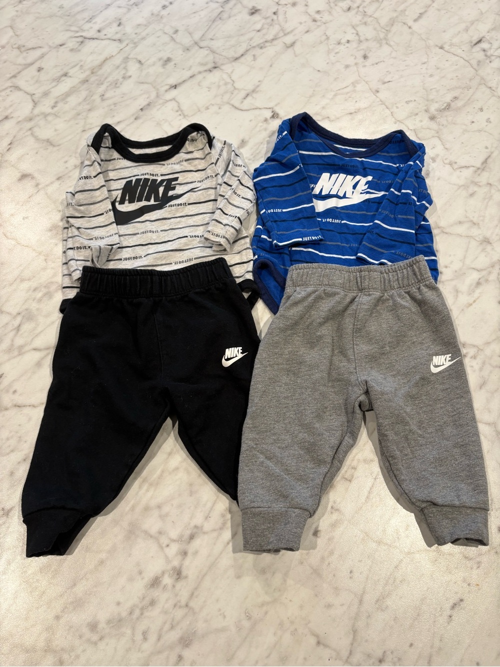 Nike Kids' Set of Joggers & Bodysuits Gray & Blue